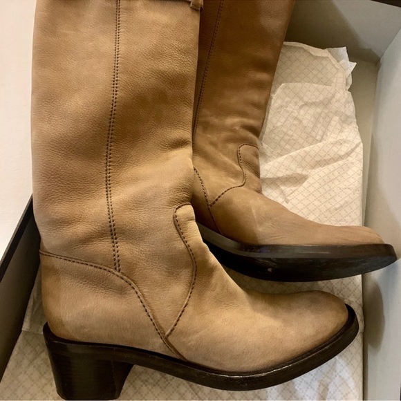 ♥️GUCCI | Women's Tan Nubuck Riding Boots - sz 37.5 - Picture 9 of 17